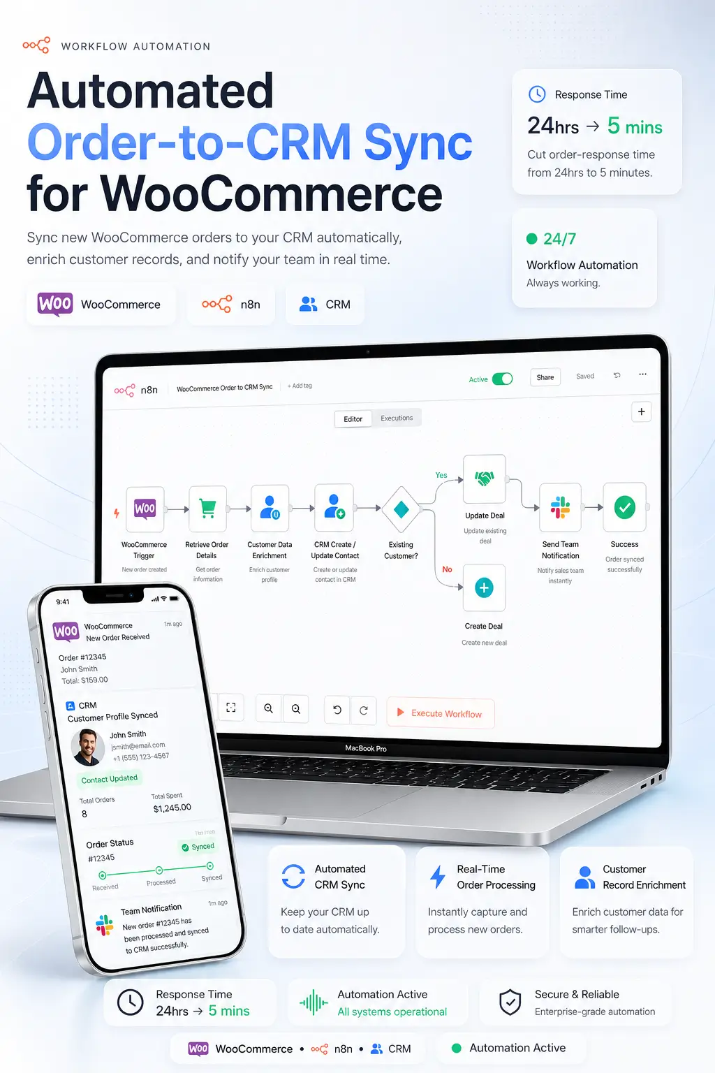 Automated Order-to-CRM Sync for WooCommerce